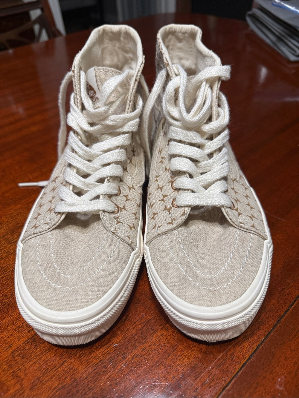 VANS Sk8-Hi Tapered Shoes High Top Beige Canvas - Picture 3 of 9
